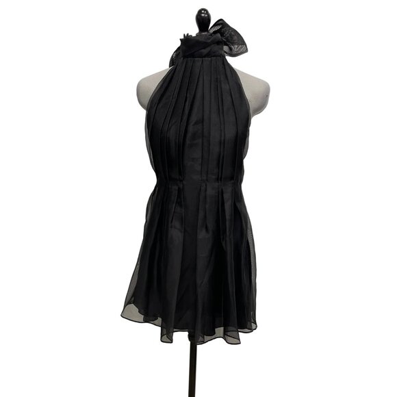 Zara Women's Organza Mini Dress in Black- Size M - Picture 2 of 16